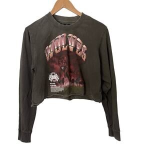 Darc Sport Ohana Wolves Forever Cropped Sweater Women's Medium Athletic